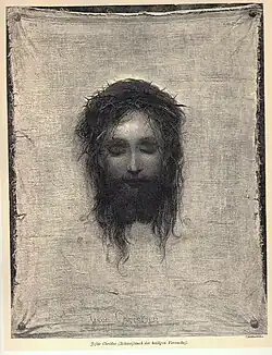 Jesus Christus, Radierung nach einem Gemälde von Gabriel Max, 1885