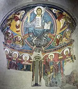 Wandmalerei der Apsis, im Museu Nacional d’Art de Catalunya[4]