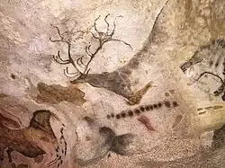 Riesenhirsch, Pferde und Zeichen