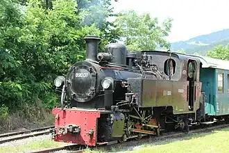 898.01 im Bahnhof Treibach-Althofen der Gurktalbahn (2023)