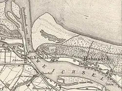 Weichseldurchbruch auf der Karte von 1901