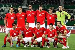 Die österreichische Nationalmannschaft am 8.&nbsp;Oktober 2010.