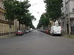 In die Annenstraße abknickende Gleise (2021)