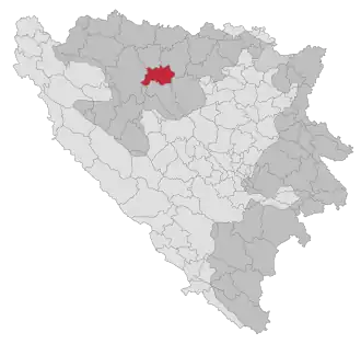 Lage der Gemeinde Čelinac in Bosnien und Herzegowina (anklickbare Karte)