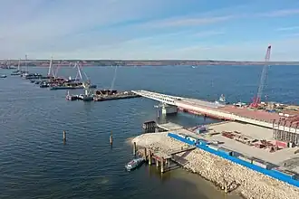 Im Bau befindliche Brücke über die Wolga bei Toljatti (2021)