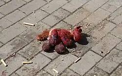 Ein nach dem Angriff aufgefundenes Kuscheltier