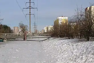 Typische Erscheinungsform eines 110-kV-Mastes in den Nachfolgestaaten der ehemaligen Sowjetunion