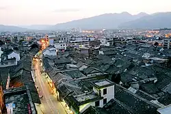 Blick über die Altstadt von Huize