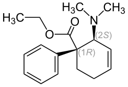 Strukturformel von (1R,2S)-trans-Tilidin