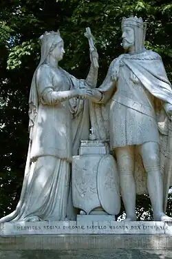 Krakauer Denkmal für Königin Jadwiga und König Jagiello aus dem Jahr 1786.