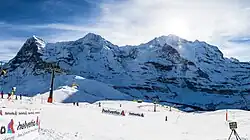 Blick vom Starthaus auf Eiger, Mönch und Jungfrau, 2019