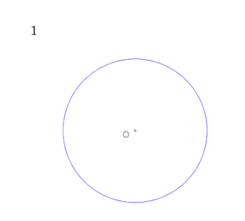 Animation der Konstruktion, alle Eckpunkte in 9 Schritten, Umkreis und Kreisbögen mit gleicher Zirkelöffnung.