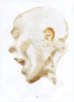 Aquarell auf Steinpapier aus der Serie Aufgelöste Gesichter 2015 - 30 × 21 cm