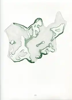 Aquarell auf Steinpapier aus der Serie Larven 2015 - 21 × 14,8 cm