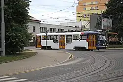 Dreischienengleis an der Zufahrt zum Depot in Liberec (2009)