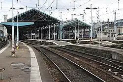 Hallen und Fernbahnsteige, Ansicht von Westen