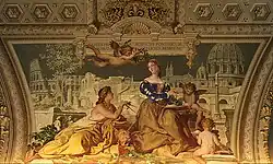 „Einheit von heidnischer und christlicher Kunst“, Deckenfresko in der Galleria dei Candelabri