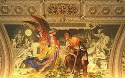 „Göttliche Gnade und menschliche Arbeit“, Deckenfresko in der Galleria dei Candelabri