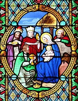 Glasfenster der Stiftskirche Notre-Dame.