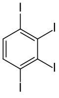 Struktur von 1,2,3,4-Tetraiodbenzol