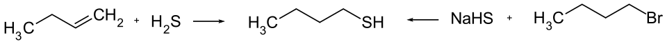 Synthese von 1-Butanthiol