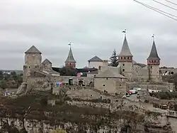 General view of the Kamianets-Podilskyi Castle.