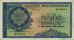 1000 Schilling Vorderseite