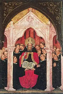 Der hl. Augustinus gibt seinen Anhängern die Regel, ca. 1413–1415, Pinacoteca Vaticana, Rom