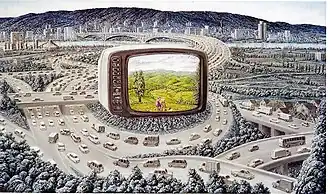 Landschaft im Fernsehen in einer Landschaft (Clemens Hillebrand)