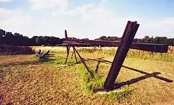 1986–1987. Räumliche Schraffur von Ritzi Jacobi. Kunst im öffentlichen Raum in Langenhagen