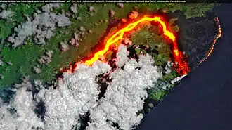 Lavastrom des aktiven Kīlauea im Juli 2018