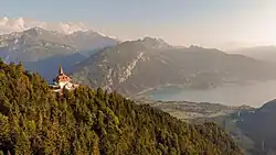 Harder Kulm und Thunersee bei Sonnenuntergang