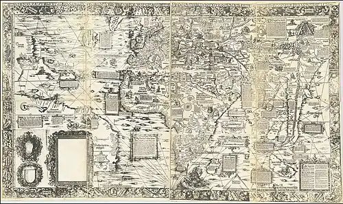1530 map of the world by Lorenz Fries