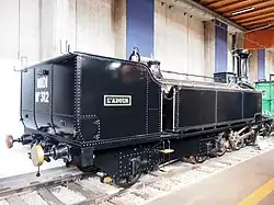 Lok Nr. 312 „l'adour“ aus dem Jahr 1856 der Chemins de fer du Midi im Eisenbahnmuseum Mülhausen.