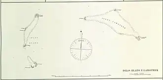 Spanische Seekarte von 1886: Elato und Lamotrek