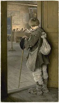 An den Schultüren, vermutlich ein spätes Selbstporträt (1897)