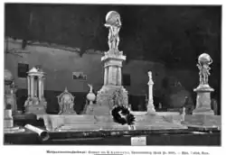 1903, Weltpostdenkmal-Entwurf für das Weltpostvereinsdenkmal in Bern von Emil Hundrieser (1846–1911) Bildhauer.