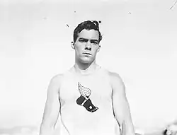 Der Olympiafünfte Charles Chadwick, auch Hammerwurf-Vierter und Kugelstoß-Fünfter