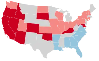 Karte der Wahlergebnisse nach Bundesstaat