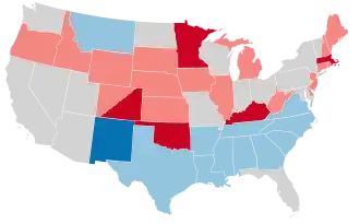 Karte der Wahlergebnisse nach Bundesstaat