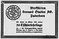 Werbeanzeige der Fa. Bernard Stadler von Januar 1926