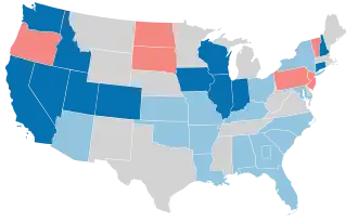 Karte der Wahlergebnisse nach Bundesstaat