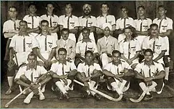 Die siegreiche Hockeymannschaft von 1936