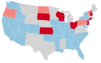 Karte der Wahlergebnisse nach Bundesstaat