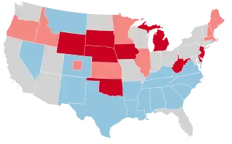 Karte der Wahlergebnisse nach Bundesstaat