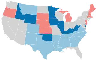 Karte der Wahlergebnisse nach Bundesstaat