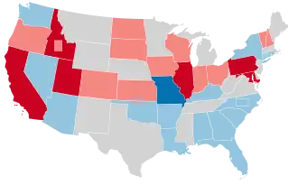 Karte der Wahlergebnisse nach Bundesstaat