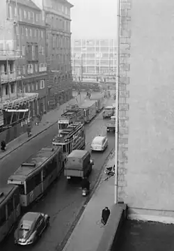 Blick um 1959 vom Bayer-Haus durch die Marienstraße in Richtung Aegidientorplatz 1