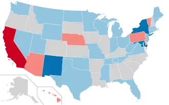 Karte der Wahlergebnisse nach Bundesstaat