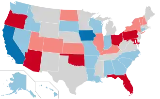 Karte der Wahlergebnisse nach Bundesstaat